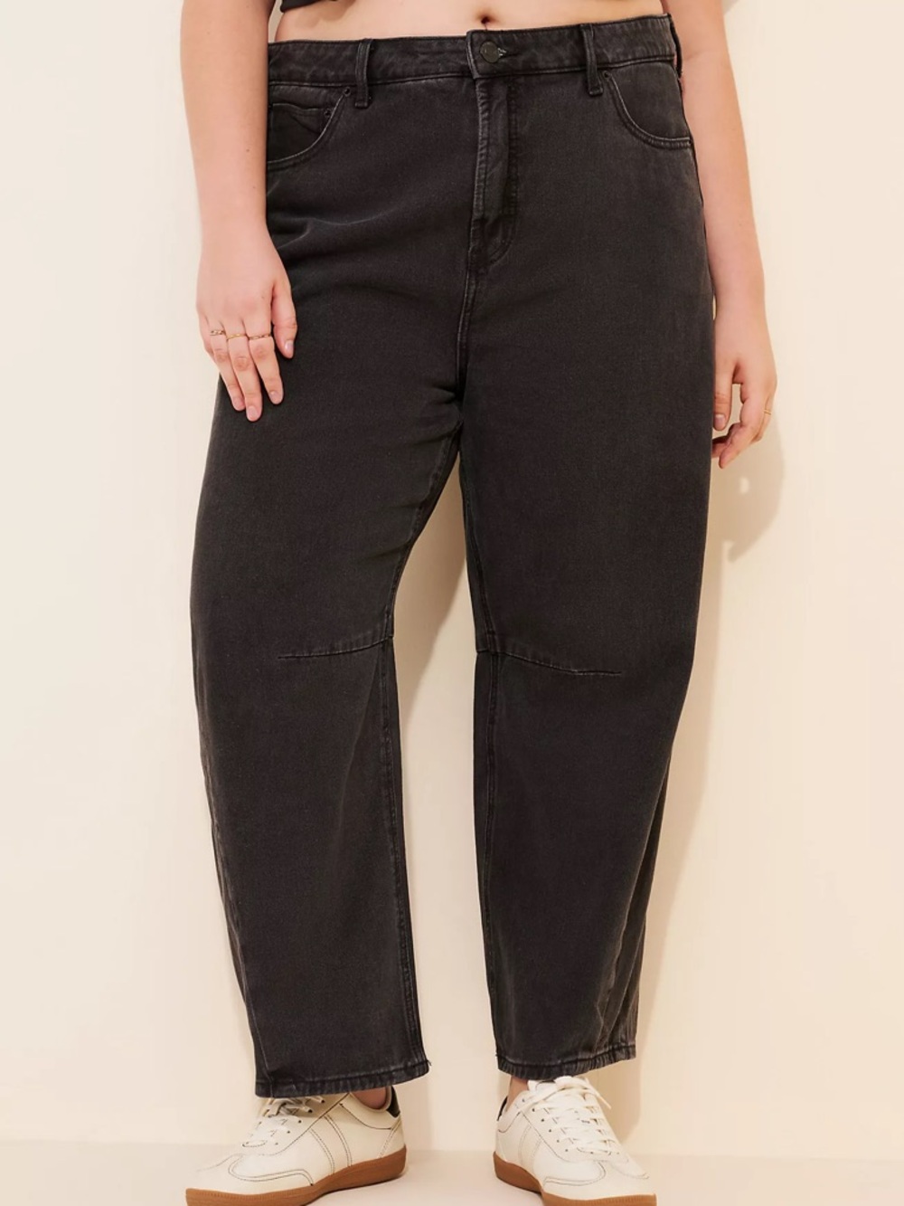Eloquii Washed Black Boyfriend Jeans